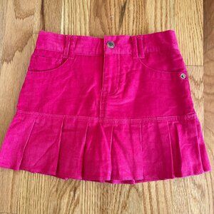 Faded Glory Pleated Ruffle Corduroy Scooter Skirt Skort Magenta Size 6 NWT